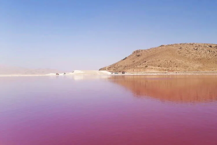 pink lake Shiraz salt lake Iran