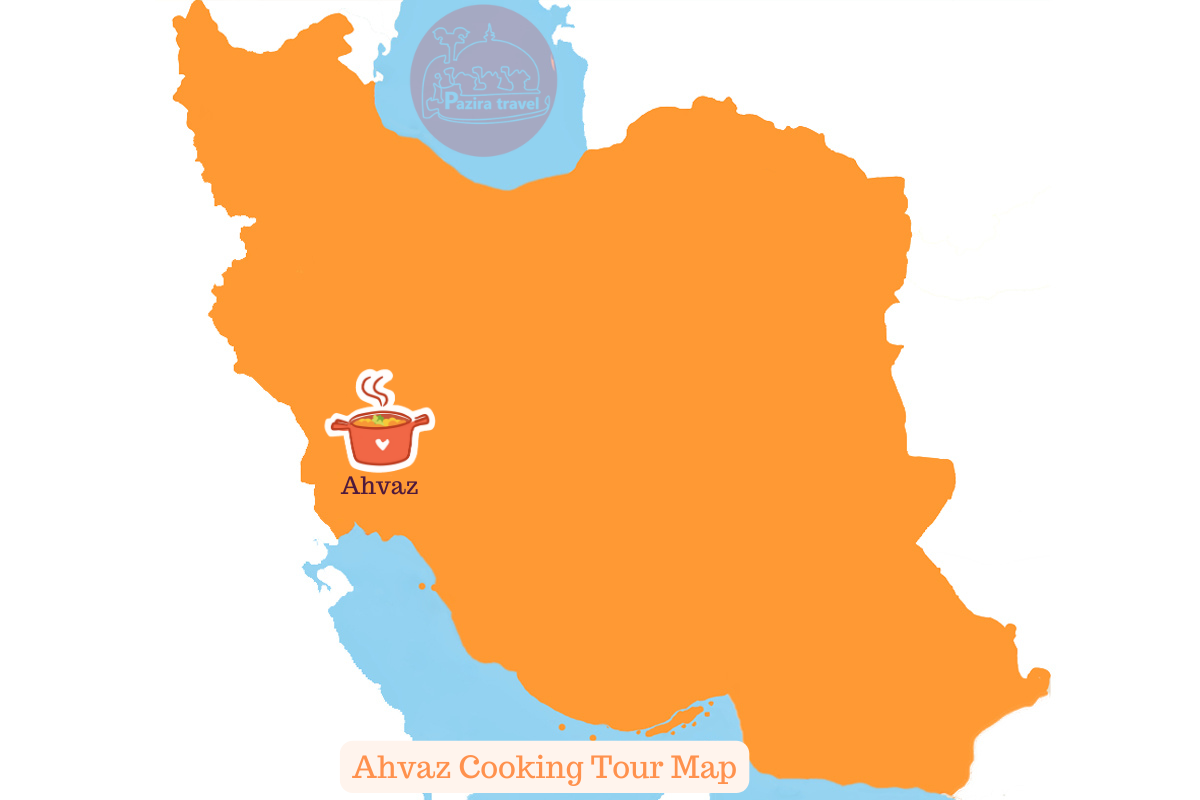 Explore Ahvaz food trip route on the map!
