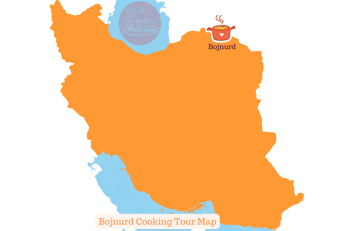 Explore Bojnurd food trip route on the map!