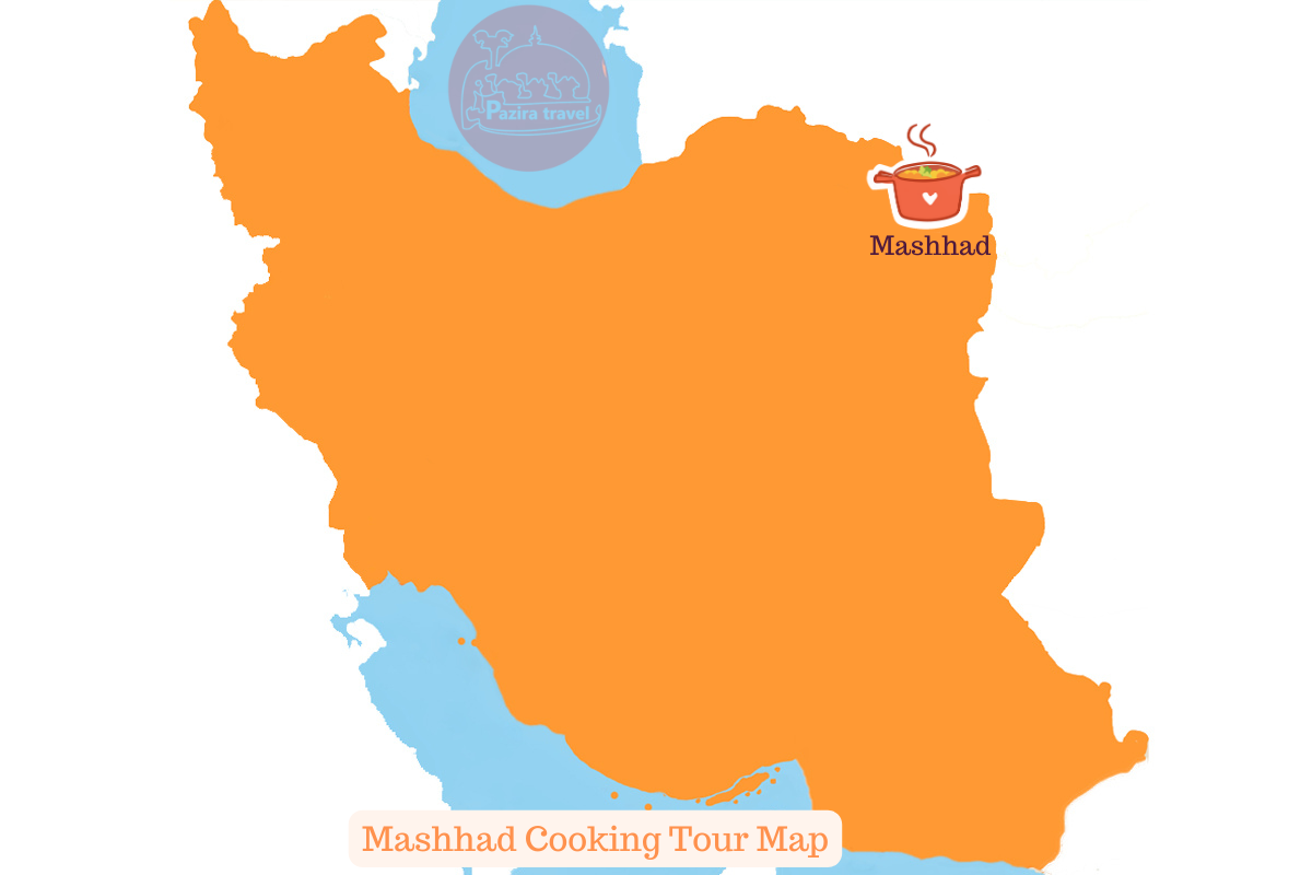 Explore Mashhad food trip route on the map!