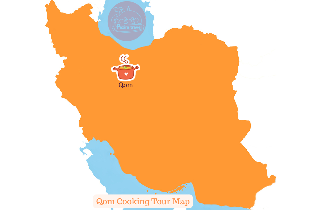 Explore Qom food trip route on the map!