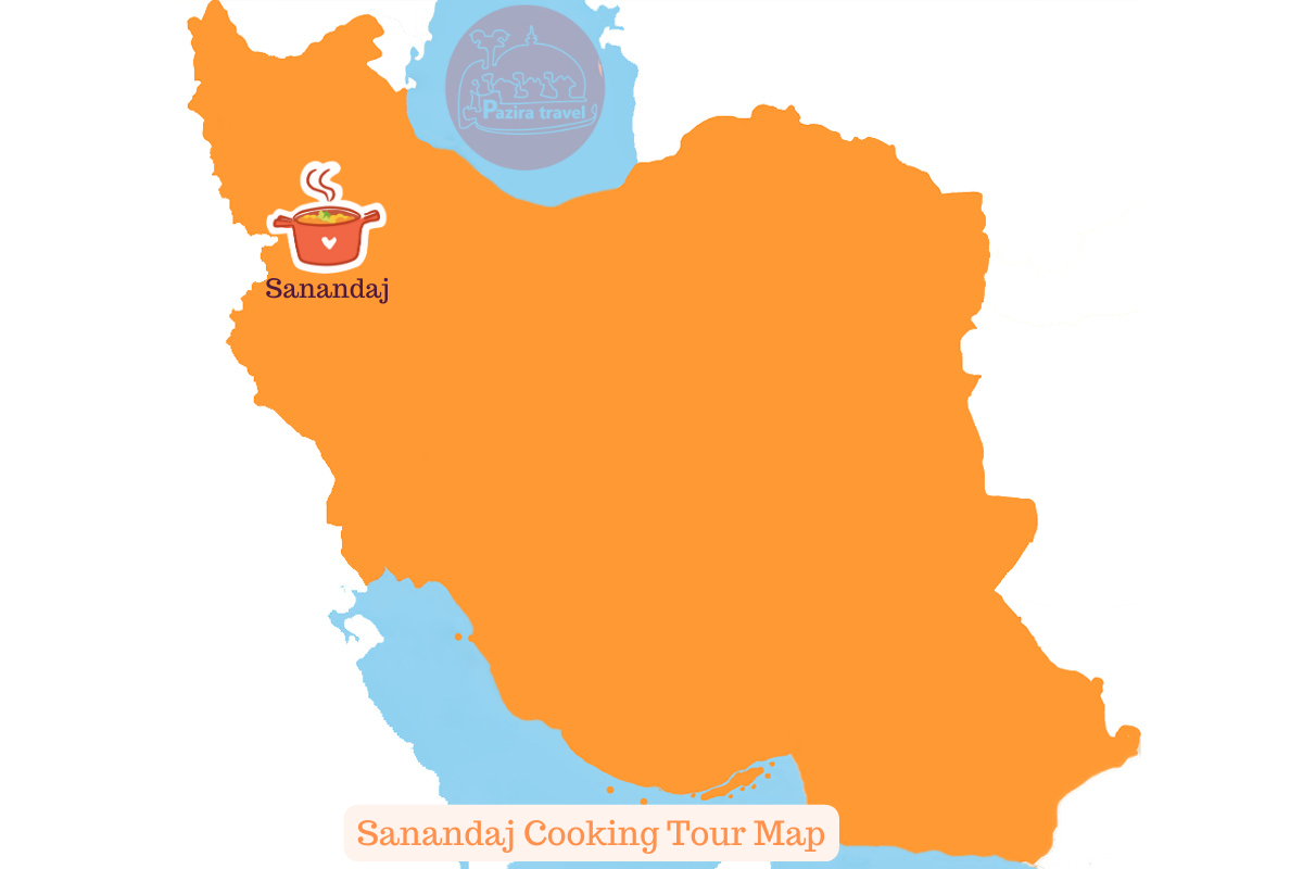 Explore Sanandaj food trip route on the map!