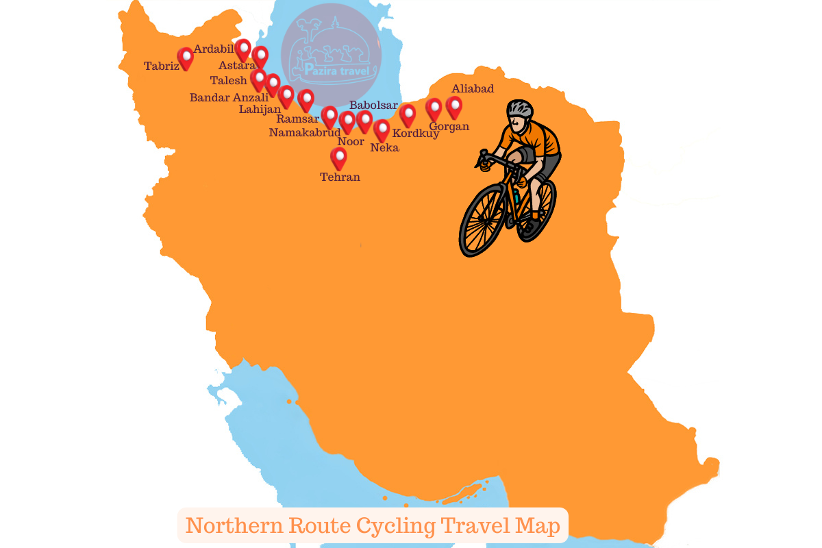 Explore Northern Route Cycling trip route on the map!