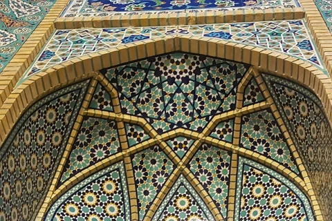 Shahcheragh Shrine tilework in Shiraz