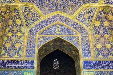 Shah mosque tilework in Isfahan
