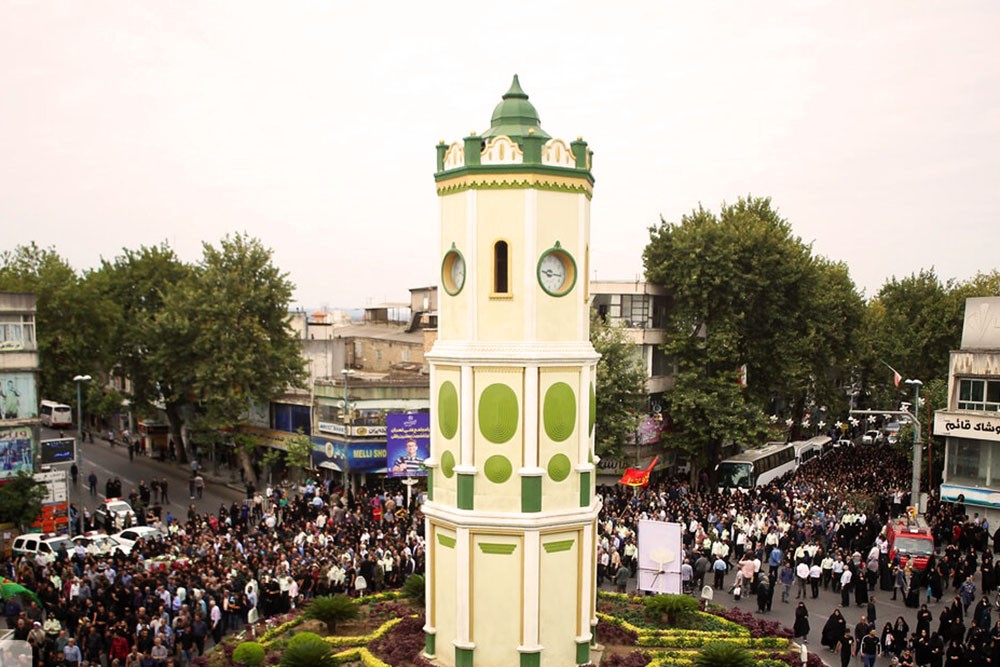 turret clock of clock square in Sari